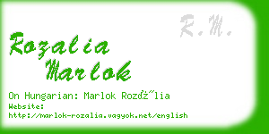 rozalia marlok business card